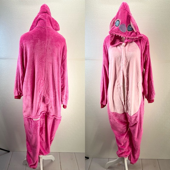 Stitch Jumpsuits Cartoon Unisex Pajamas Adult Soft Cosplay Halloween Sleepwear L - Picture 14 of 17
